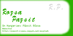 rozsa pazsit business card