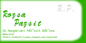 rozsa pazsit business card
